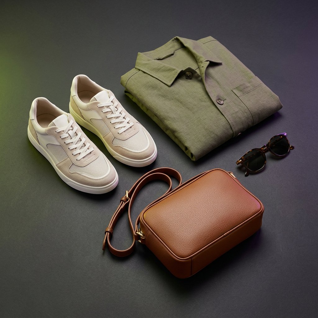 Zapatos, bolso y ropa casual, imagen ilustrativa